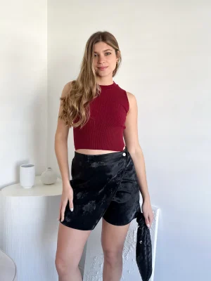 Short Pollera Engomado - Negro