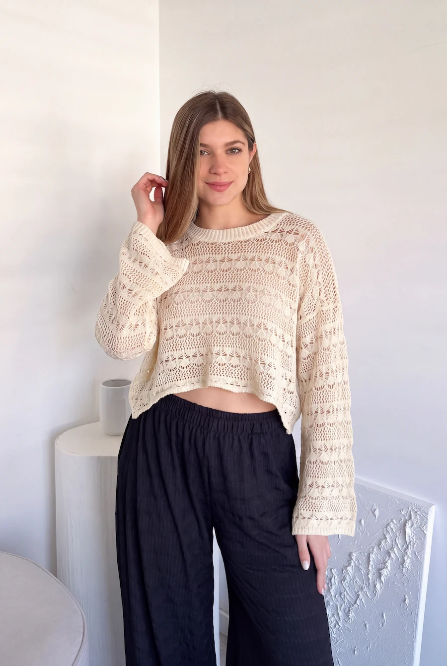 Sweater Calado Oxford - Imagen 2